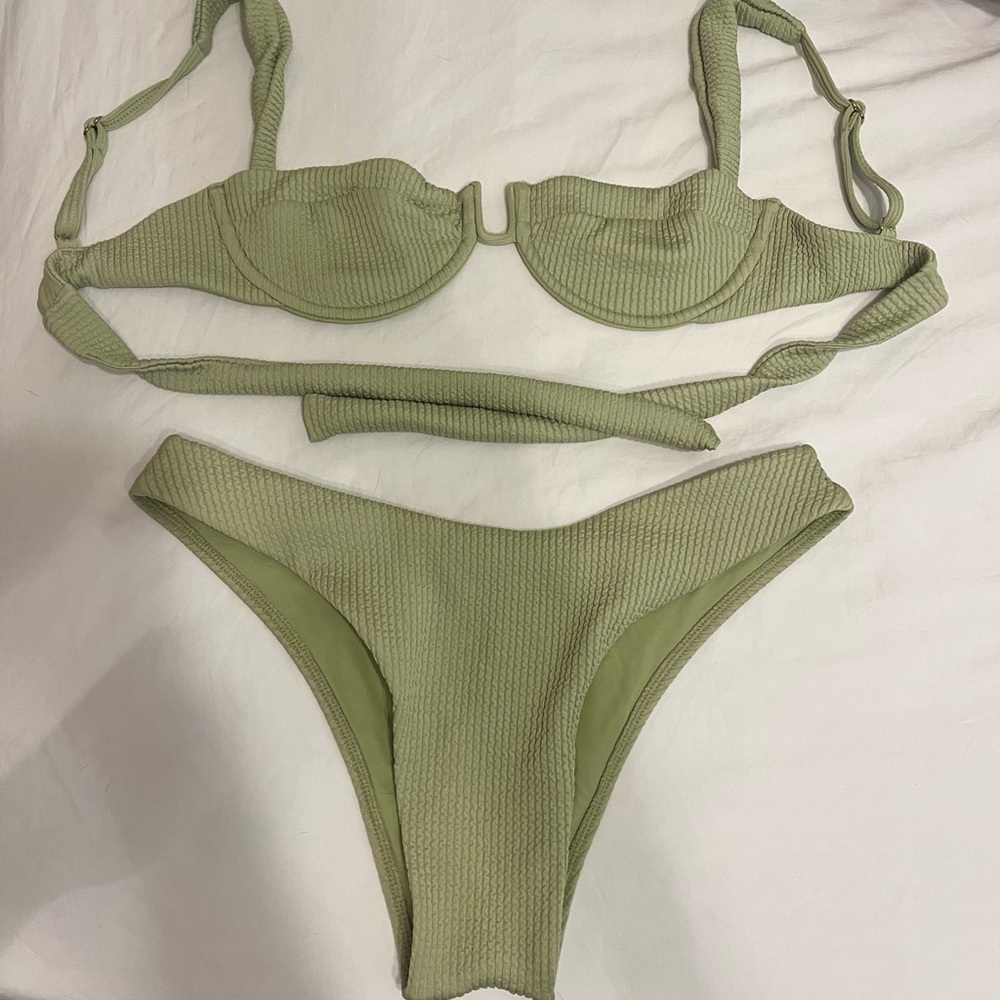 Monday Swimwear Green Bikini Set
